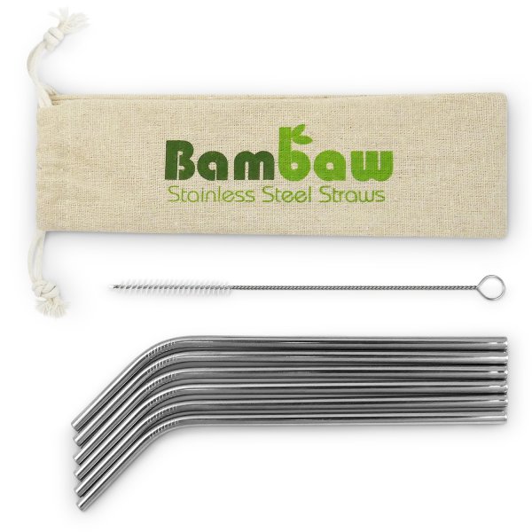 Bambaw Stainless Steel Straws 1 Packshot 6 Pack 01