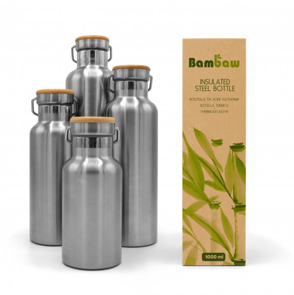 Bambaw Steel Bottle Insulated 1 Packshot Family 01 scaled