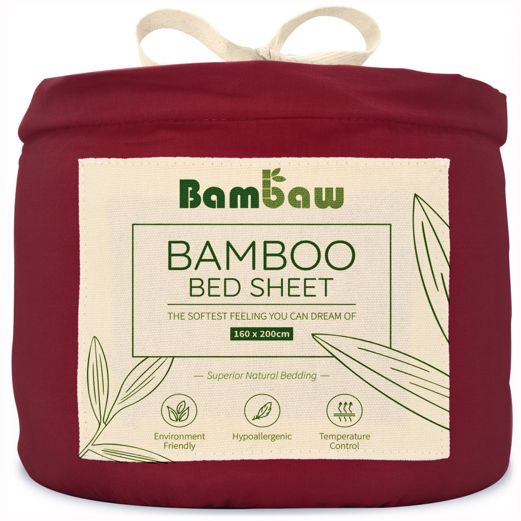 Bambaw burgundy fitted sheet PS 160