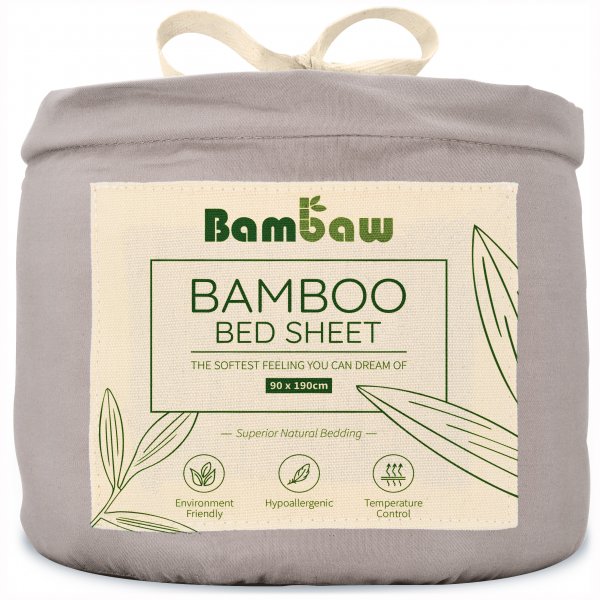 Bambaw grey fitted sheet PS 90