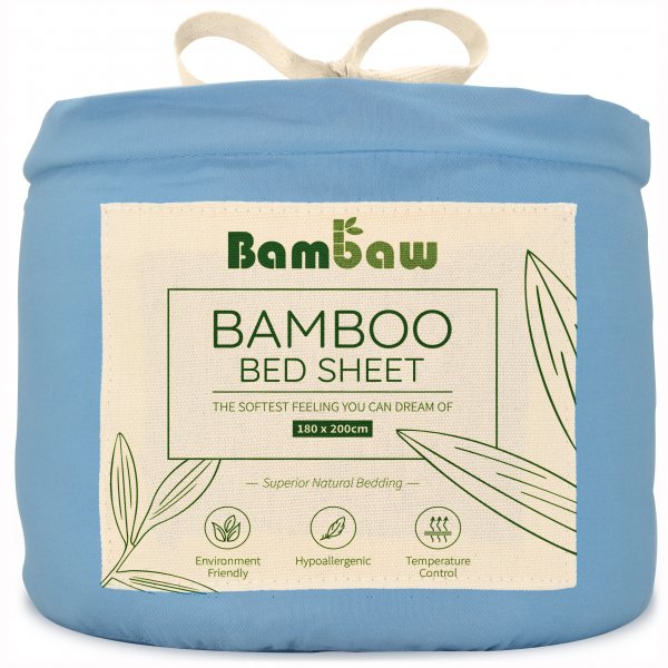 Bambaw lightblue fitted sheet PS 180