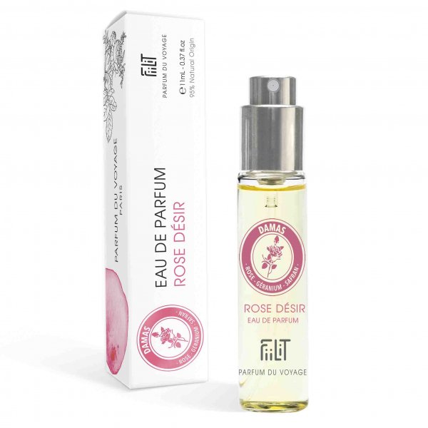 EAU DE PARFUM 11ML ROSE DESIR DAMAS FiiLiT PARFUM DU VOYAGE NATUREL