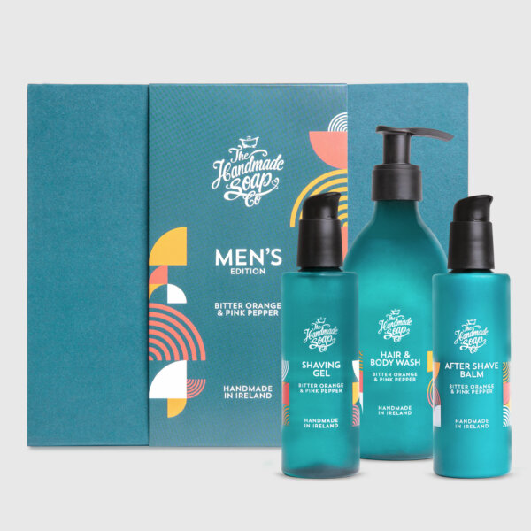 Mens Gift set Wash Shave gel Aftershave balm Front