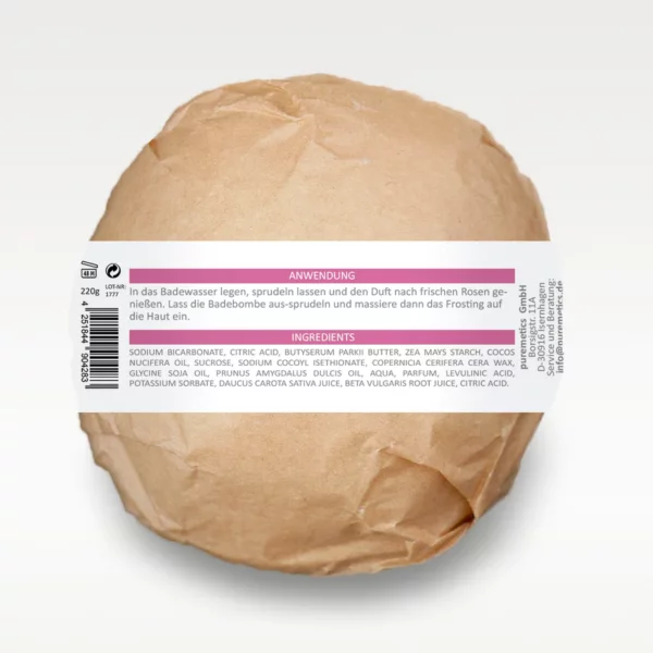 puremetics Badebombe Rosengarten Produktbilder Hinten